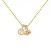 Colar com Pingente Múltiplo de Letras do Alfabeto Inglês 26 Inserido com Zircônia e Cobre, Venda Quente Transfronteiriça, Joia Personalizada Criativa com Flor