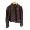 Chaqueta de cuero retorcido, nueva chaqueta de cuero genuino estilo otoño para mujer, estilo corto para figuras petite, chaqueta de cuero de piel de oveja con cera de aceite de capa superior