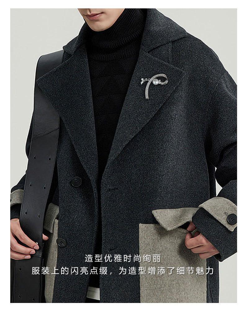 优雅平衡系几何形胸针小众高级感淡水珍珠不规则胸花新