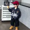 Chaqueta de Motociclista para Niños de Primavera y Otoño, Estilo Coreano, Chaqueta Casual Elegante y de Moda para Niños, Top de Moda para Niños Pequeños