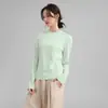 Ropa de Manga Larga de Seda de Hielo de Secado Rápido para Mujer 2025 Nuevo Diseño de Camiseta Deportiva con Protección Solar Camiseta Interior de Hueso de Pescado