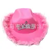 Sombrero de Vaquero Morado de Carnaval con Borde Crudo Sombrero de Vaquero Morado Sombrero de Vaquero Occidental con Diamantes de Colores Sombrero de Vaquero Colorido