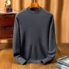 Lã grossa roupas masculinas novo suéter de lã masculino engrossado inverno cor sólida gola redonda suéter de malha atacado