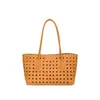 Bolsa de cesta casual de verão para viagem, design moderno vazado, bolsa de ombro, bolsa de axila, alta qualidade, grande capacidade e bolsa tote versátil