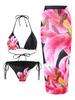 Biquíni Novo com Estampa e Gola Halter 2025, Moda Praia Sexy e de Alto Padrão para a Praia, Maiô Duas Peças Ultra Revelador para Mulheres