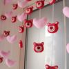 Corazón de Doncella Cortina de Puerta de Oso Fresa Media Cortina Cortina de Café Cortina con Varilla Cortina Halter Cortina de Gabinete Cortina Pequeña Corta Cortina de Cocina