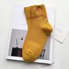 Calcetines Zhuji Calcetines de Media Pantorrilla para Mujer Bordado con Patrón Personalizado Calcetines de Algodón Color Macarrón para Mujer Fábrica de Origen Amazon Transfronterizo