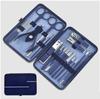 Set de Cortauñas de Acero Inoxidable Personalizado Azul Set de Cortauñas de 18 Piezas Herramientas de Manicura de Alta Gama Cortauñas