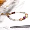 Pulsera de Cristal Badu Polvo de Cristal de Fresa Ladrillo de Cristal Pulsera de Flor de Durazno Femenina Amatista Luz de Luna Blanca Regalo de Transferencia para Novia