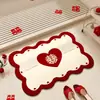 """ Tapete de Banheiro de Lama de Diatomáceas para Celebração de Casamento Tapete para Chão de Banheiro Sala de Casamento Tapete para Pé de Banheiro Tapete Antiderrapante Absorvente de Água Secagem Rápida Vermelho"""