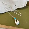 Collar colgante geométrico minimalista cepillado estilo coreano para mujer, diseño único y versátil, cadena para la clavícula, accesorio de moda y versátil para mujer