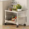Estante de Almacenamiento de Frutas y Verduras de Cocina Cesta de Verduras Multifuncional Carrito Móvil de Piso de Múltiples Capas para Almacenamiento y Recolección de Verduras Estante para Snacks