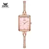 Relojes de pulsera de la marca OPK al por mayor para fabricantes, nuevo y exquisito reloj cuadrado pequeño estilo semi-pulsera elegante, reloj de cuarzo impermeable para mujer