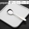 Fábrica de colheres rasas Chenhuijie atacado direto colher de aço inoxidável colher rasa de cabeça quadrada colher infantil criativa colher de sobremesa colher de arroz