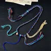 Corda para Colar Trançada Artesanal de Xizang Cordão com Pingente Multicolorido Venda Quente Cordão Vintage com Borla Cordão para Pendurar Joias Populares
