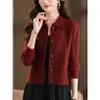 Suéter cálido estilo coreano 2026, cárdigan de punto para mujer, top corto estilo nueva mamá con cuello de solapa, moderno