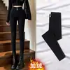 Leggings Pretas Roupas Femininas Primavera Outono Inverno Cintura Alta Elástico Emagrecimento Plus Size Forrado com Lã Espessado Apertado Skinny Calça Lápis