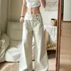 Jeans Wide Leg Estilo Americano Coreano Feminino Outono 2026 Novo Solto Cintura Alta Emagrecimento Reto Comprimento Total