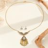 2024 Estilo Étnico Bohemio Transfronterizo Conjunto de Collar y Pendientes de Alas de Ángel Joyados Vintage de Amazon para Mujeres