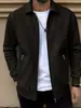 2026 Moda Casual Transfronteriza Primavera y Otoño Color Sólido Textura Waffle Solapa Chaqueta Cremallera Cárdigan Abrigo Manga Larga