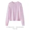 Cárdigan Ligero de Velour para Otoño e Invierno, Cárdigan Abrigo de Punto para Mujer con Cuello Redondo y Encaje Calado, Top Adelgazante, Versátil Casual