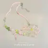 [Voto de Flor de Primavera] Collar Único de Flor de Lirio Estilo Bosque Dulce con Diseño de Lazos de Perlas, Cadena Versátil para la Clavícula