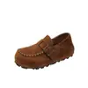 Sapatos Femininos Novos de Salto Baixo 2026 com Aumento de Altura Escondido Outono Mules Estilo Old Money Slip-ons Dois em Um Mocassins Femininos de Solado Macio Versátil