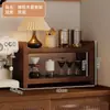 Soporte para Tazas de Madera Maciza Almacenamiento para Cafetera Estante Elevado para Almacenamiento de Tazas de Café Soporte para Tazas de Escritorio Estante de Almacenamiento para Tazas Tipo Cajón