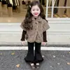 Chaleco de Piel Estilo Aristocrático para Niñas Otoño Invierno 2026 Nuevo Elegante Moda Coreana Infantil Abrigo Cálido de Invierno