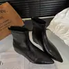 Botines de moda para aumentar la altura 2026 otoño e invierno nuevo estilo botas delgadas de cuero suave estilo coreano botines de punta para mujer