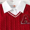 Comercio Exterior Europeo y Americano 2025 Nuevo Deportivo Estilo Británico de Moda Letra Falda Plisada Traje de Tres Piezas Estilo Dama Falda Corta