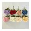 Gran Ramo de 7 Rosas de Nieve con el Carácter "Fu" para Arreglos de Suelo de Boda, Accesorios de Decoración de Interiores, Flores de Seda a Todo Color Estilo Europeo