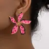 Pendientes de aleación con forma de flor de gota de aceite de moda europea y americana transfronterizos, nuevos para primavera y verano, pendientes de colores con temperamento, adornos de Qingdao