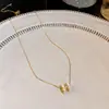Collar con Colgante de Piña de Resina Cadena de Acero de Titanio Estilo Coreano Dulce Fresco Simple Versátil Cadena para Suéter Joyería de Temperamento Personalizada