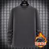 Camiseta de manga larga de terciopelo con cuello semialto para hombre, forrada con vellón, camisa de terciopelo de doble cara, ropa de abrigo nueva de primavera y otoño invierno 2024