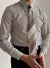 Camisa Listrada Estilo Coreano Masculina Manga Longa Yuppie Britânico Masculina Leve Estilo Maduro Camisa Interna Jaqueta Marca Tendência