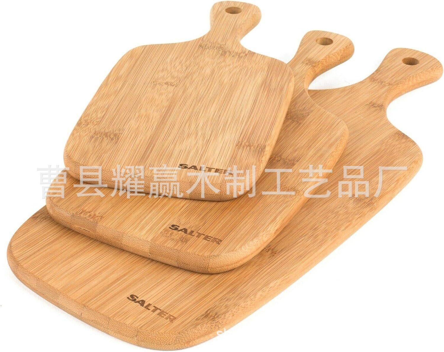 竹制切菜板创意带手柄砧板三件套实木披萨板牛排面包板BSCI