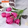 Tulipanes Artificiales al por Mayor de 9 Cabezas Decoración de Paisajismo para Bodas al Aire Libre Ingeniería Flores Falsas Exportar Exportar Ramos Artificiales