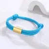 Europa e Estados Unidos transfronteiriços novo corda de guarda-chuva trançada à mão pulseira de aço inoxidável joias para homens e mulheres corda de mão atacado suporte para gravação