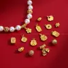 Accesorios de colgantes chapados en oro para pulseras y collares hechos a mano DIY, cuentas espaciadoras, materiales para cuerdas de mano, pulseras de cuentas, colgantes de amuleto de la fortuna en oro mate