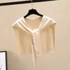 Chal Pequeño Popular de Internet para Mujer Multiusos Color Sólido Moderno Combinable Fino de Punto Protección para el Cuello Habitación con Aire Acondicionado Camisa Hombro Protección Solar