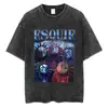 Camiseta Lavada Retro 33 Expacim 33 de Juego Claire Obscur para Hombres y Mujeres Casual Algodón Oversize de Alta Calidad