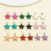 Acero Inoxidable Doble Cara Goteo de Aceite Estrella de Cinco Puntas Colgante Pequeño Encanto Hecho a Mano DIY Arete Llavero Accesorio de Joyería Materiales
