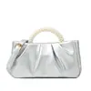 Moda Estilo Coreano Chica Bolso Pequeño de Mano Tejido con Perlas Mujer 2027 Nuevo Plegado Hombro Único Cruzado Bolso Nube