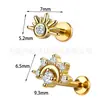 Pendientes de Aleación de Cobre Ecológicos, Pendientes de Zirconia Incrustados de Girasol, Pendientes Personalizados de Aleación de Titanio de Gama Alta de Nicho