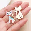 10 estilos de pingentes de liga esmaltados com estampa de gatinhos fofos de desenho animado 30x18mm Acessórios de joias criativas DIY