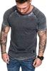 Nueva Camiseta Casual para Hombre con Textura Arrugada de Color Sólido Camiseta Casual Deportiva de Moda de Manga Corta Verano