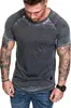 Nueva Camiseta Casual para Hombre con Textura Arrugada de Color Sólido Camiseta Casual Deportiva de Moda de Manga Corta Verano