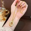 Colgante de Buda con Forma de Calabaza Incrustado de Diamantes Chapado en Oro, Candado de Paz Estilo Corte Vintage con Diamante Rojo, Colgante para Cadena de Clavícula de Mujer