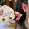 Pendientes de Aleación de Cobre, Pendientes Cuadrados Geométricos, Juego de Cuatro Piezas, Estilo Perla, Moda Otoño e Invierno, Joyería de Lujo Ligero, Venta al por Mayor de Fábrica